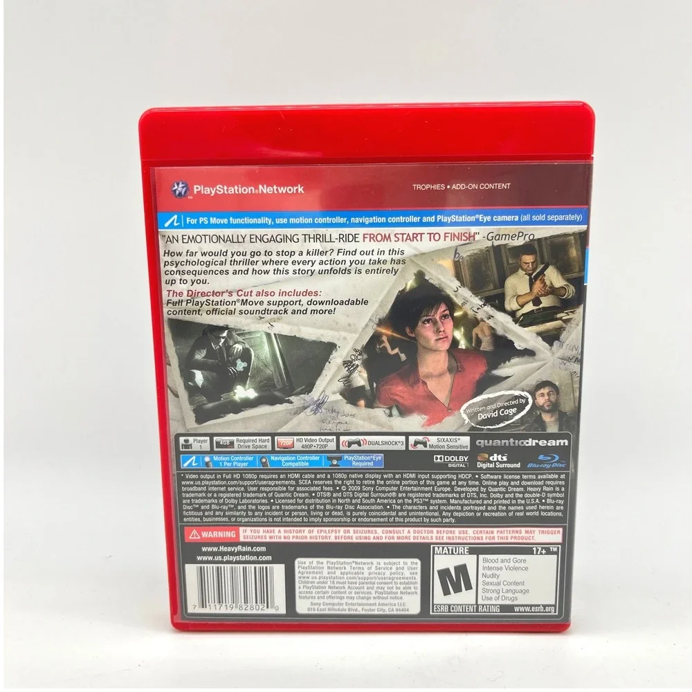 Heavy Rain Director's Cut‎ Greatest Hits PS3 Playstation 3 Game